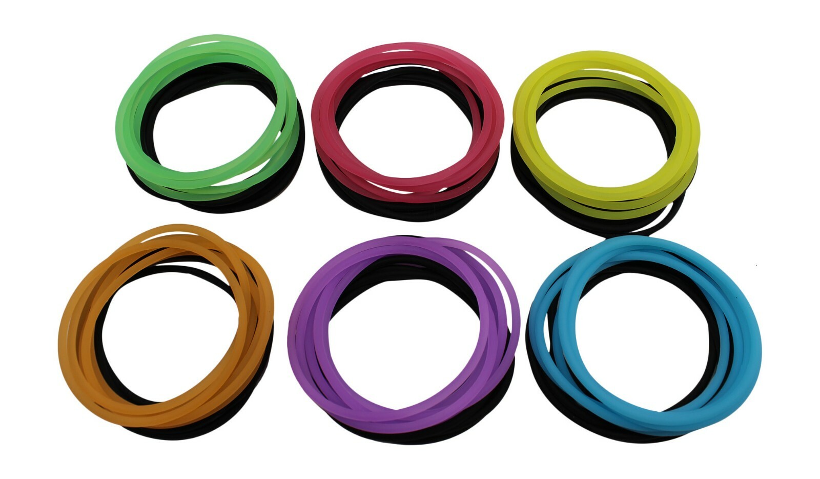 Soft Silicone Jelly Bracelet Set Extremely Strong & Stretchy Adult Size