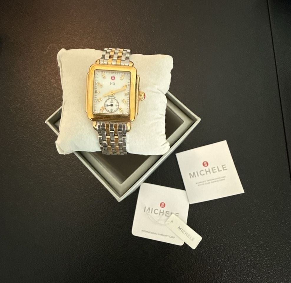 Michele Deco Mid Two-Tone Diamond Dial Watch MWW06V000042