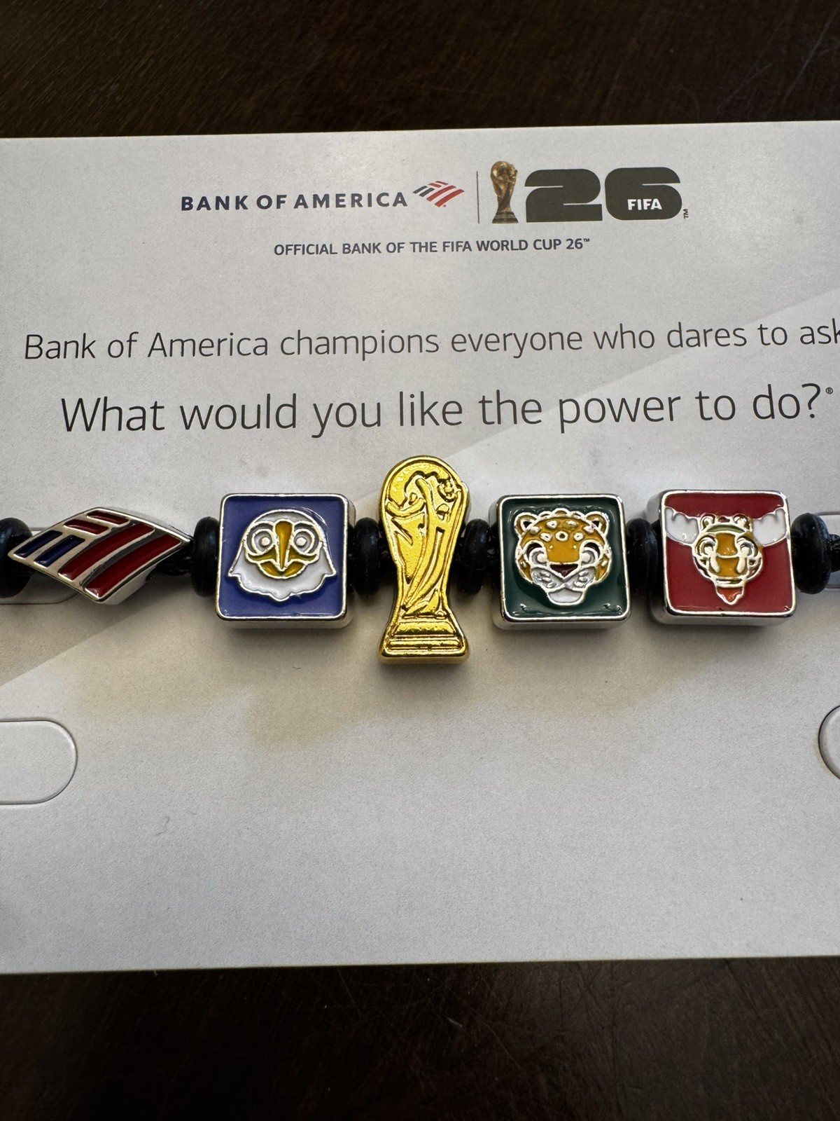 Bank Of America Slide Charm Bracelet World Cup 2026 USA Brand New