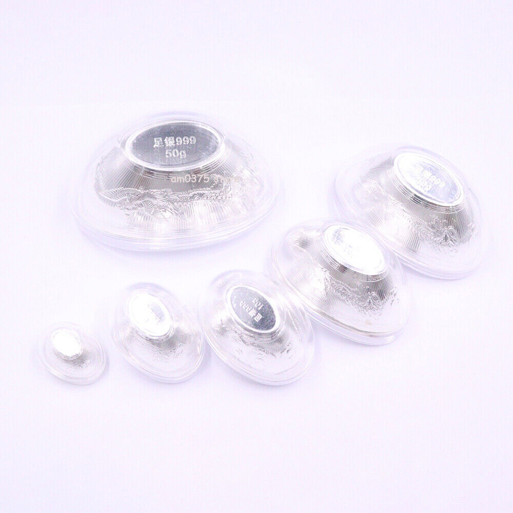 Pure 999 Fine Silver 福 Pattern Yuanbao Shape Silver Collection 5g/10g/20g