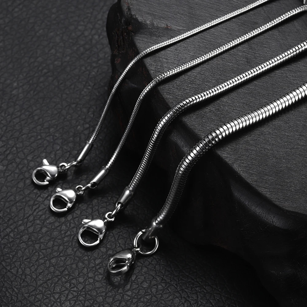 Stainless Steel Finished Chains Necklace Snake Chain with Lobster Clasp Steel To