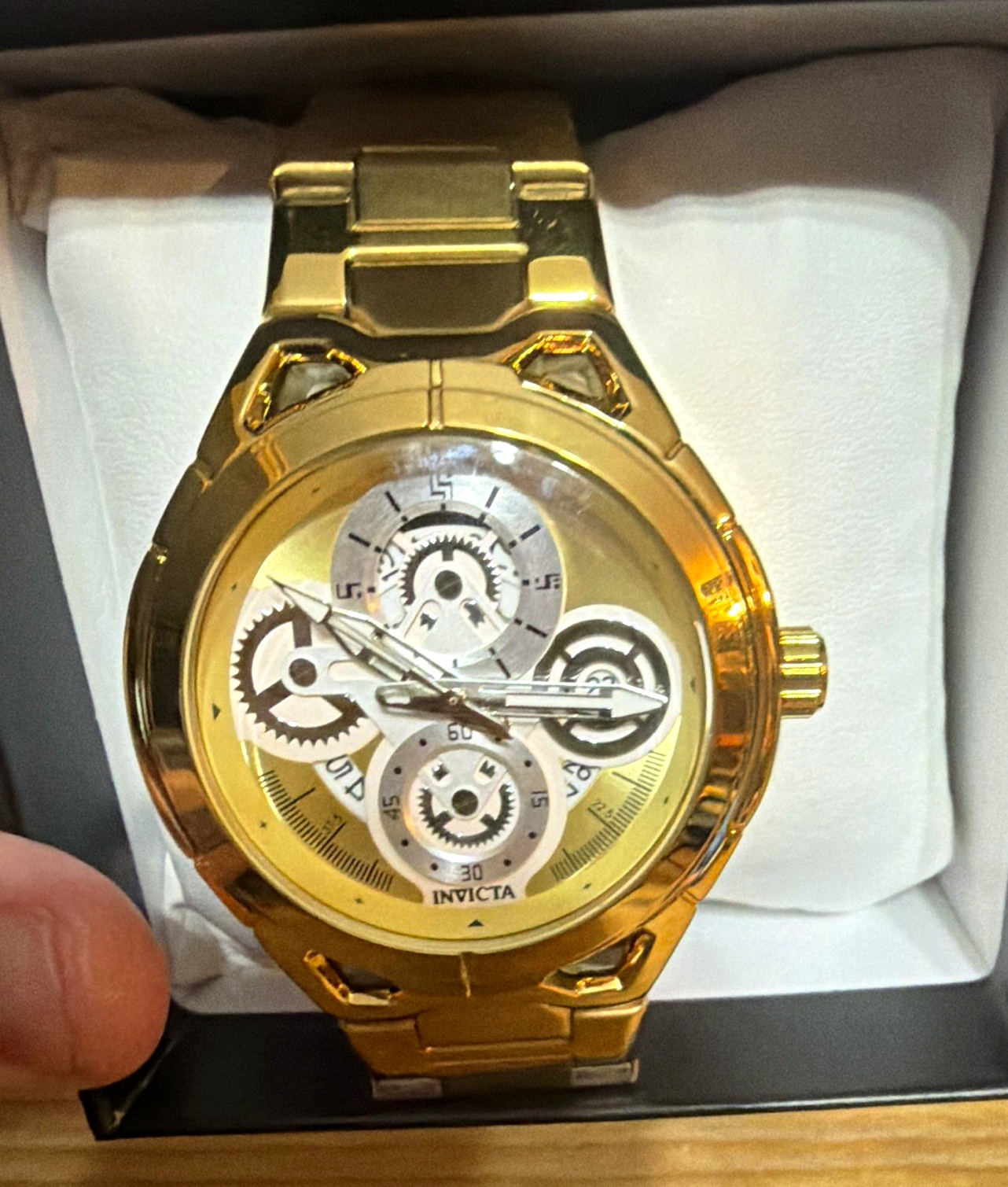 Invicta S1 Rally Men’s Quartz Gold Tone Dial Metal Bracelet 44mm 50m