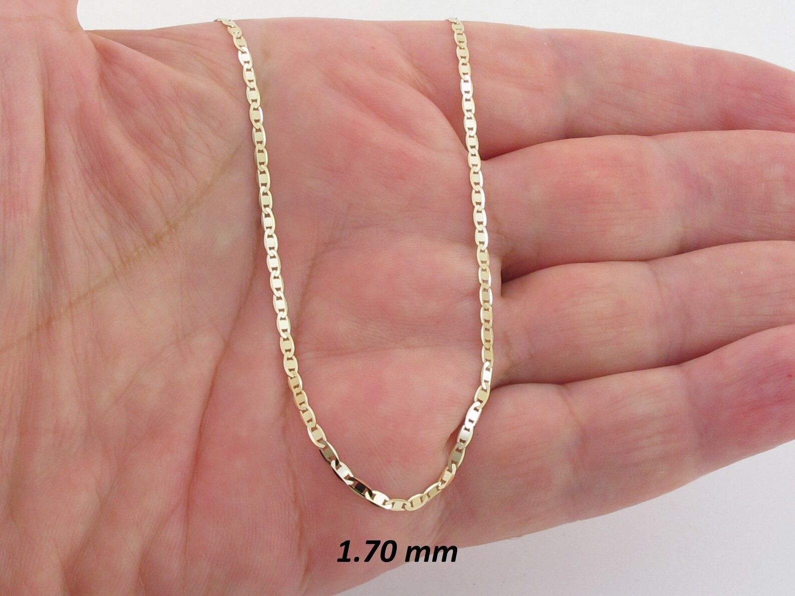10k Solid Yellow Gold Mariner Anchor Link Chain 16″ To 24″, 1.2 mm To 5.5 mm
