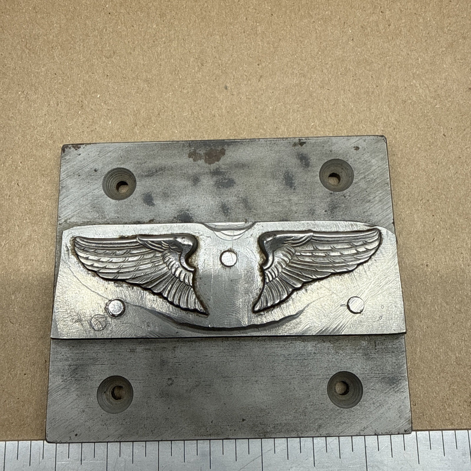 US Military Insignia Wings Antique Steel Mold Die Hub Stamp Jewelry Tool Pendant