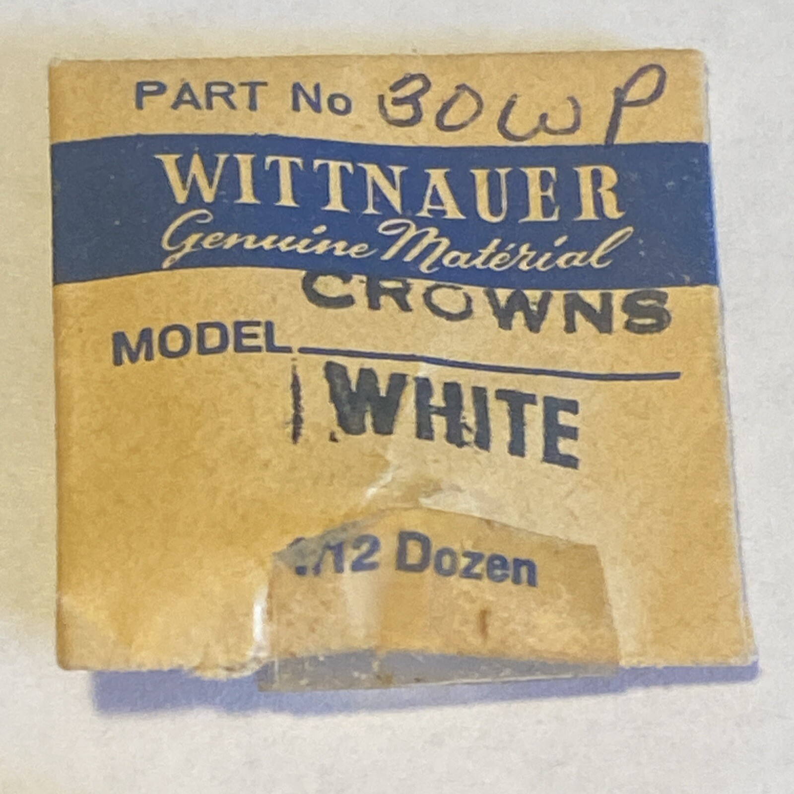 NOS Wittnauer Water Proof Crowns White & Yellow 26WP 28WP 29WP 30WP 31WP 35WP