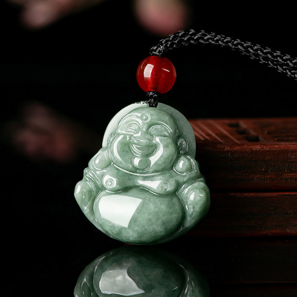 Real Grade A Natural Green Jade Jadeite Women Blessing Small Buddha Pendant 5g