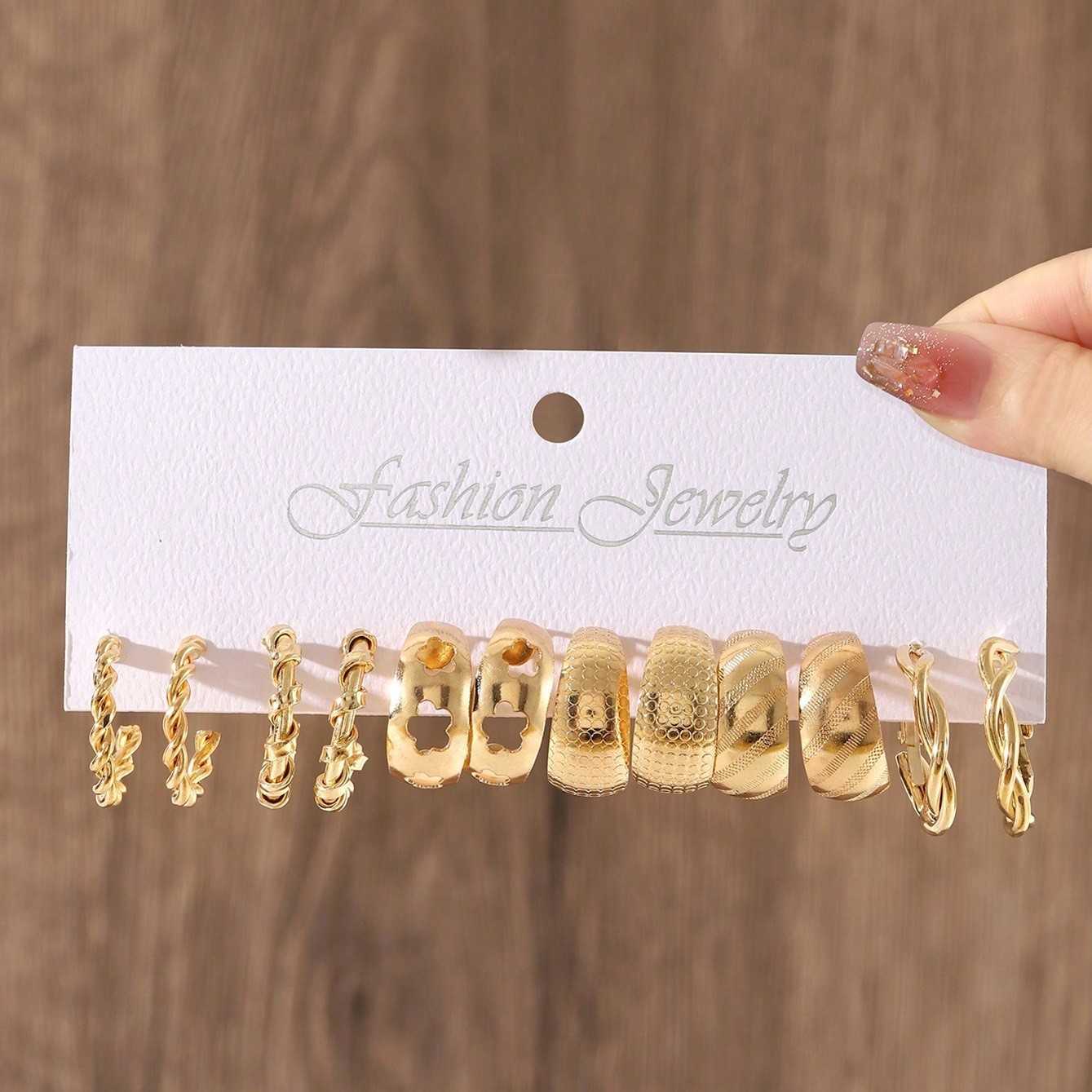 24 Pairs Golden Earrings Set Fashion C-shaped Alloy Earrings for Women’s Jewelry