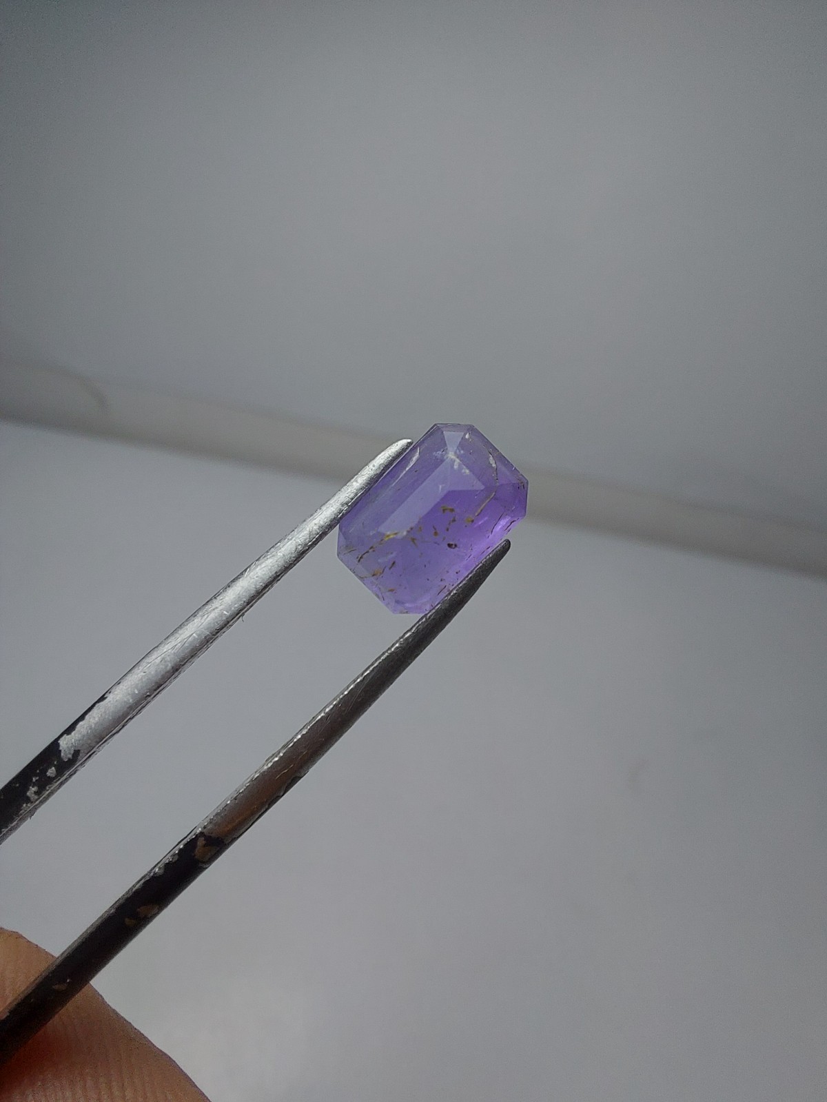 1.35- carat fluorescent Tenebrecent hackmanite cut from Badakhshan Afghanistan