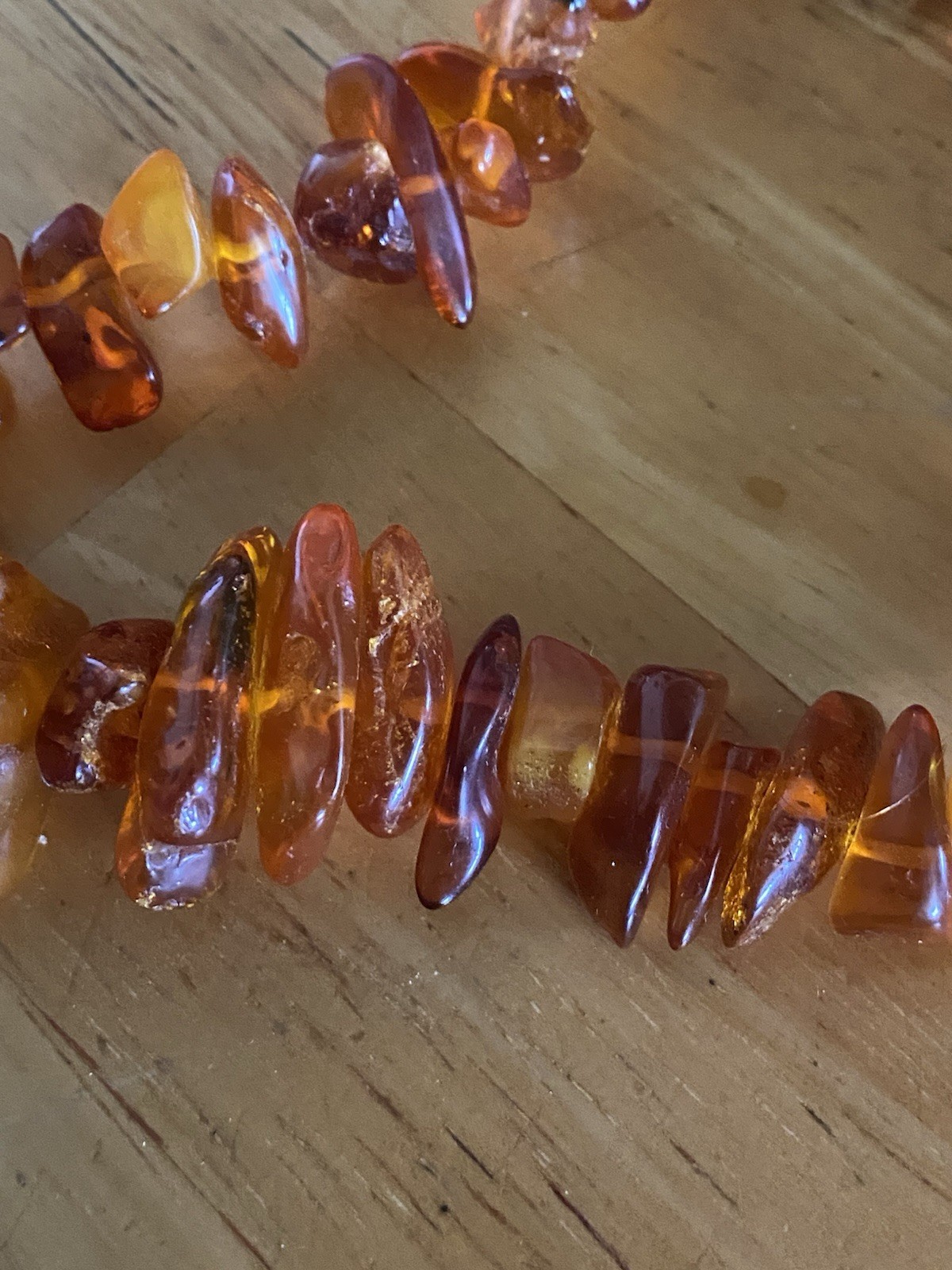 Braun Graduated Endless Amber Necklace 28. New. Never Worn