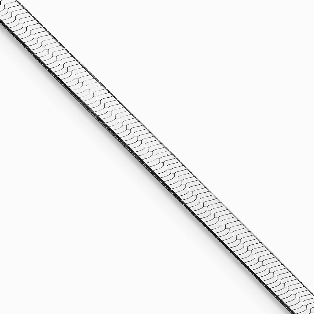 Sterling Silver Rhodium-Plated 3mm Magic Herringbone Chain Necklace 16″-24″