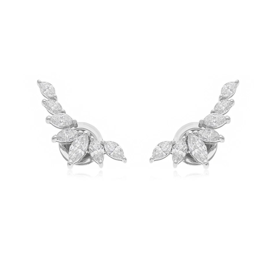 FANCY CUT MOISSANITE EARRING ,STERLING 925 SILVER FOR REGULAR USE,PARTY USE