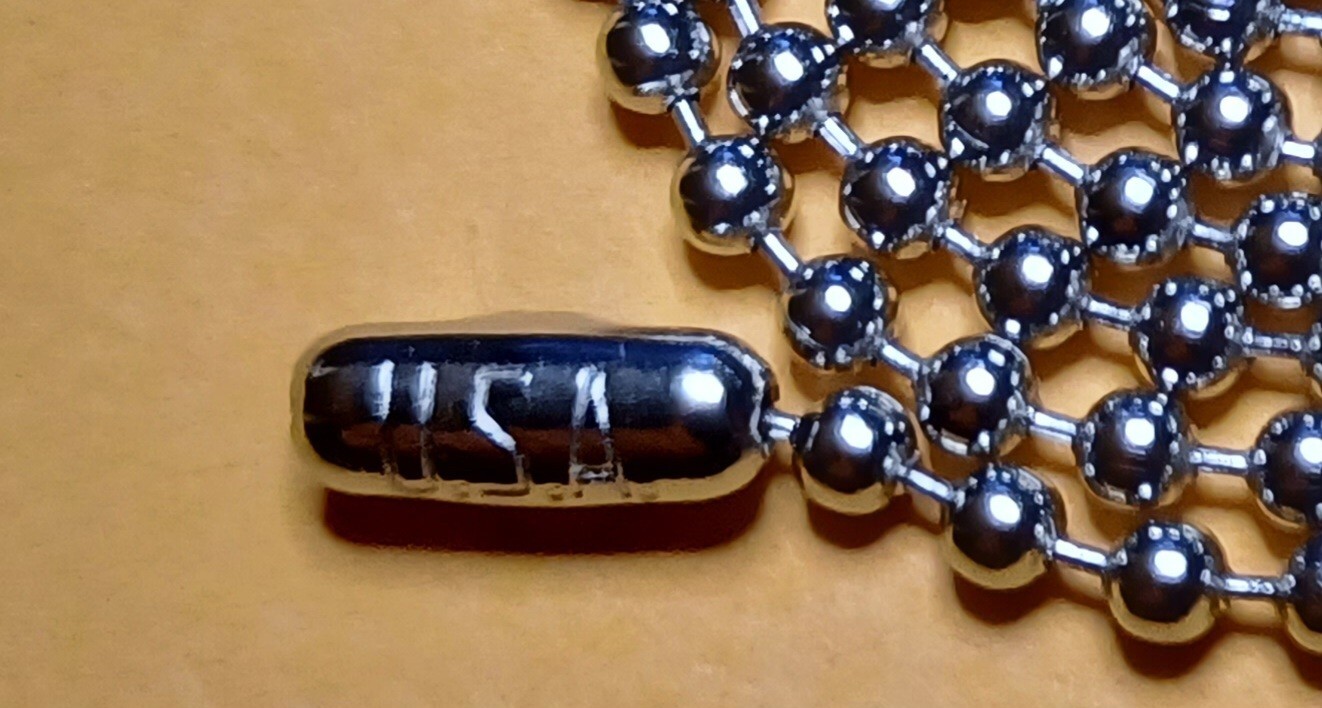 30″ Nickel Plated Steel 2.4mm Ball Bead Stylish Military Dog Tag Chain USA Made