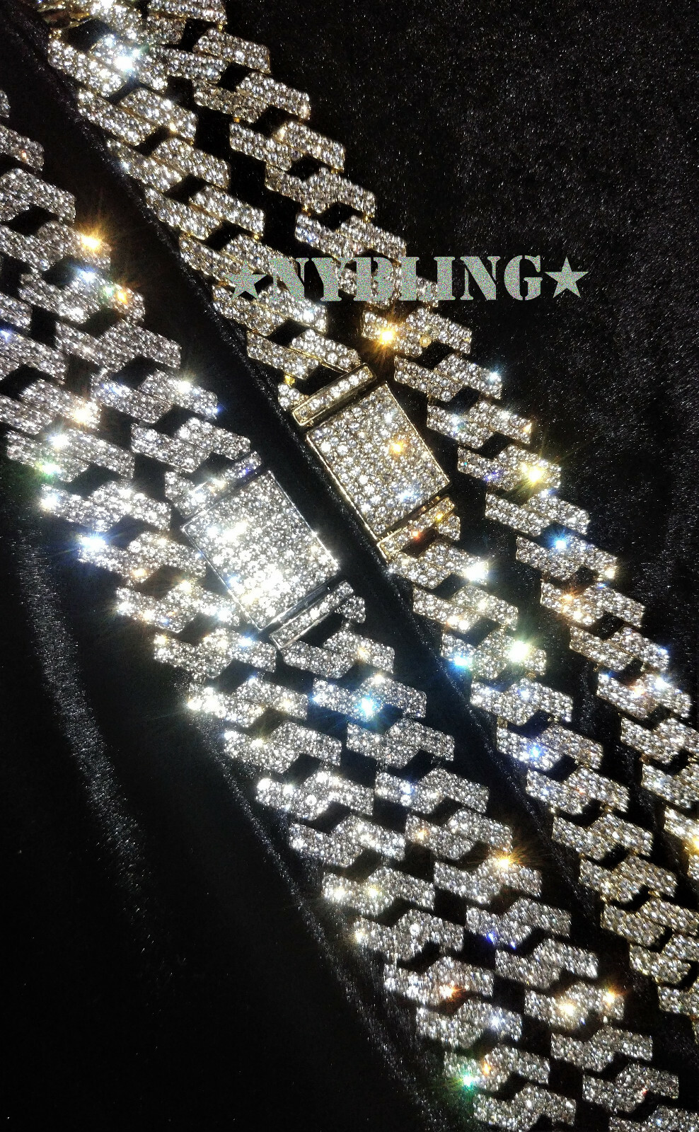 Miami Cuban Prong Link Necklace / Bracelet Gold Plated Men Iced CZ Hip Hop Chain