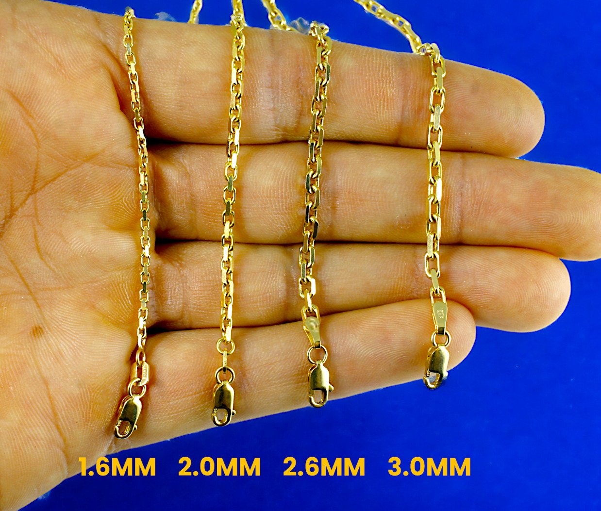 14K Yellow Gold SOLID Rolo Cable Link Chain Necklace Real 1.5mm-7.5mm 16″-30″