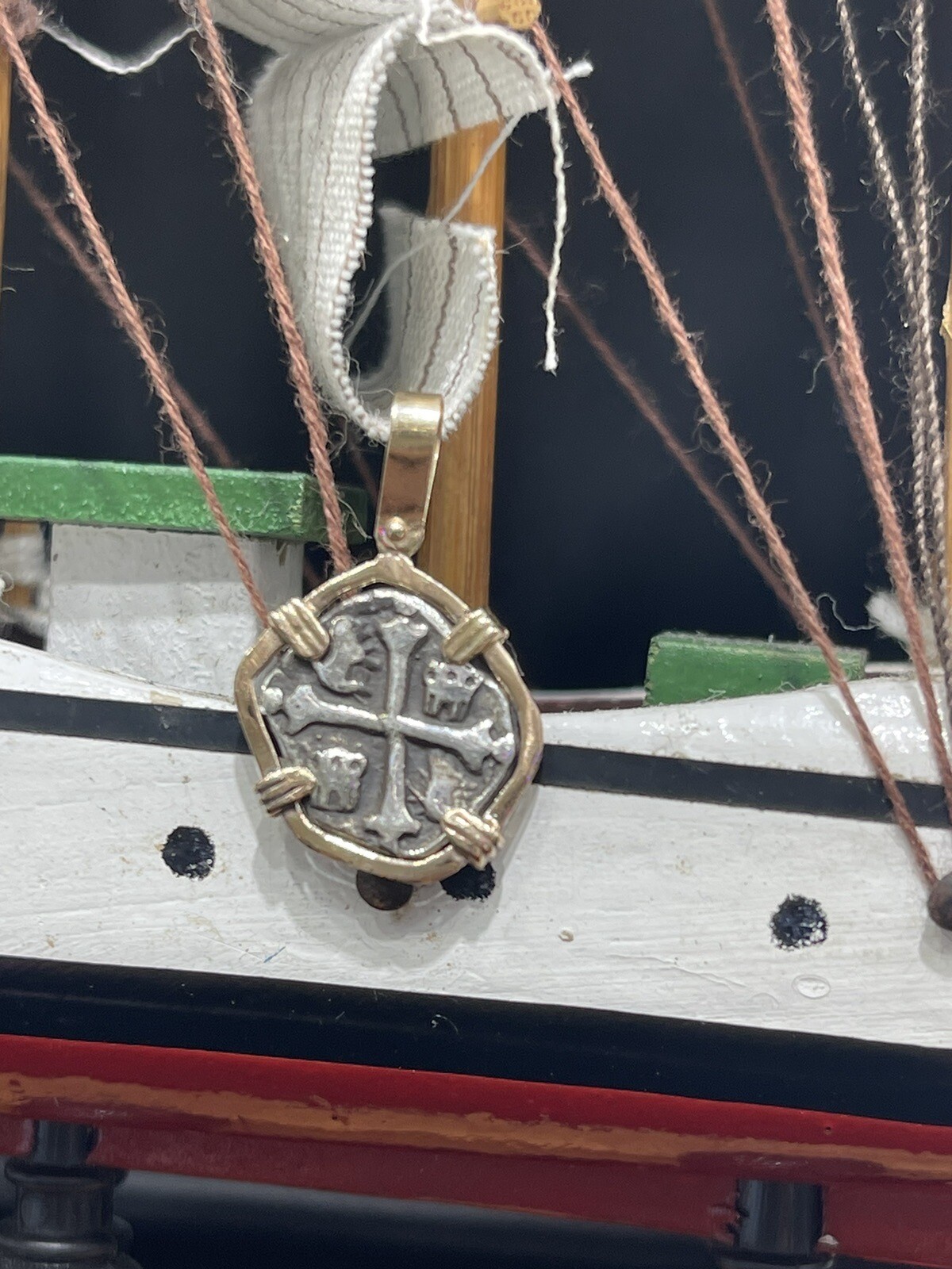 Replica ATOCHA Silver Mini Pendant In 14k Gold Bezel Handmade From Atocha Silver