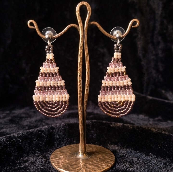 Stylish/Alternative Brown Pink Boho Ethnic Style Drop Earrings