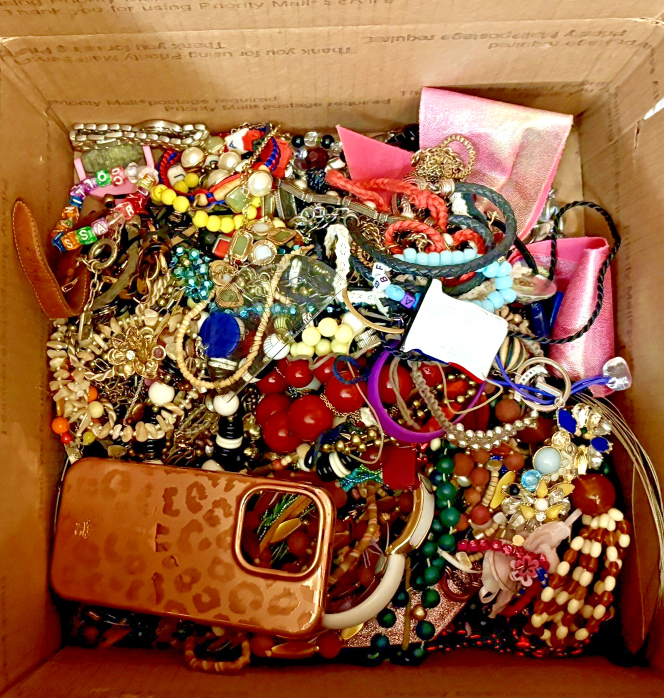 22LBS Modern Vintage Tangled Broken Wearable Craft Repurpose Junk Jewelry Lot