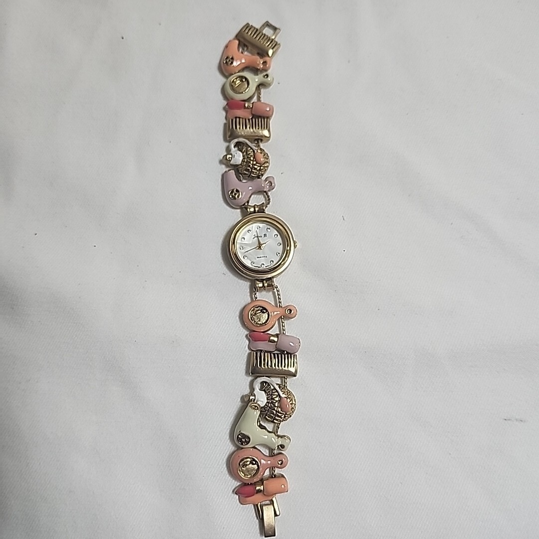 Jennie B Beauty Avon Quartz Womens Watch Gold Tone Mesh Multi Color Band