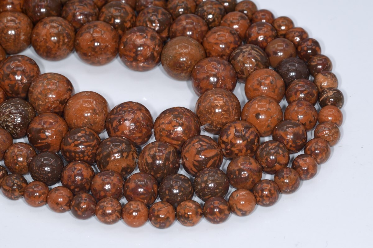 Natural Firework Jasper Beads Grade AAA Round Gemstone Loose Beads 6/8/10/12MM