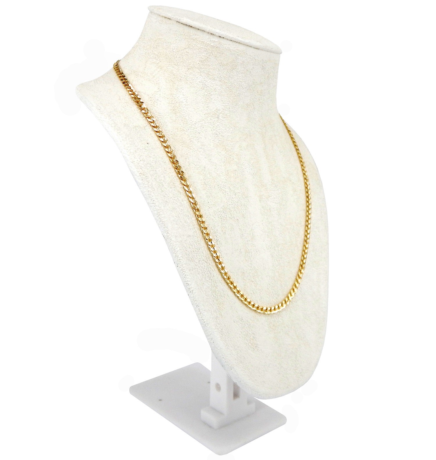 Men’s Concave Cuban link Chain 4mm 20″ 22″ 24″ 26″ inch Necklace 14k Gold Plated
