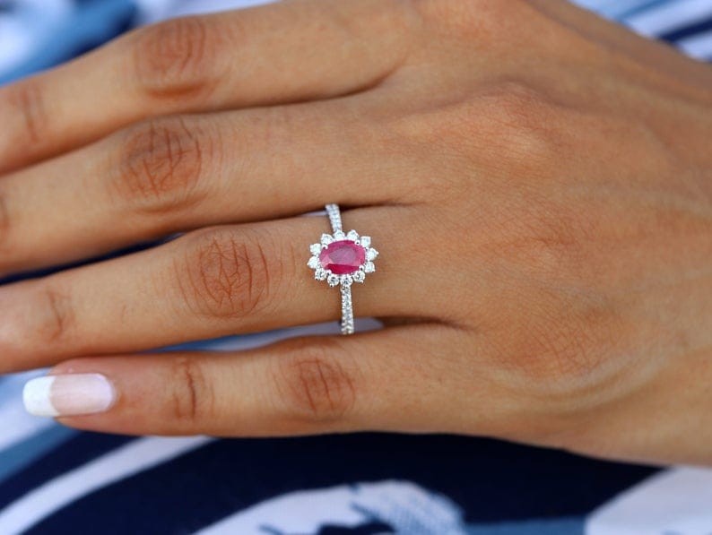 Silver Ruby Rings For Women