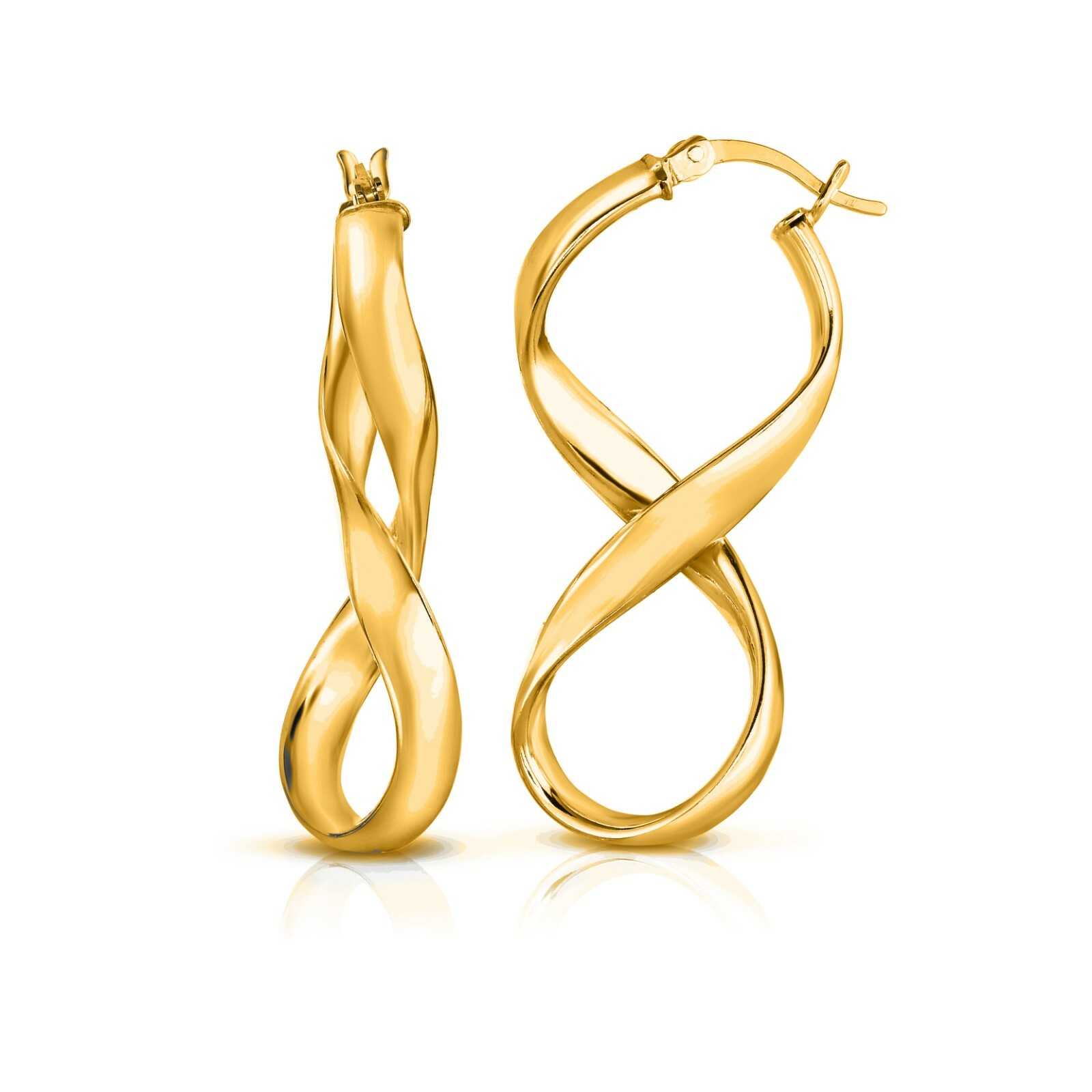 925 Sterling Silver Infinity Earrings, Figure 8 High Polished Sterling Silver,
