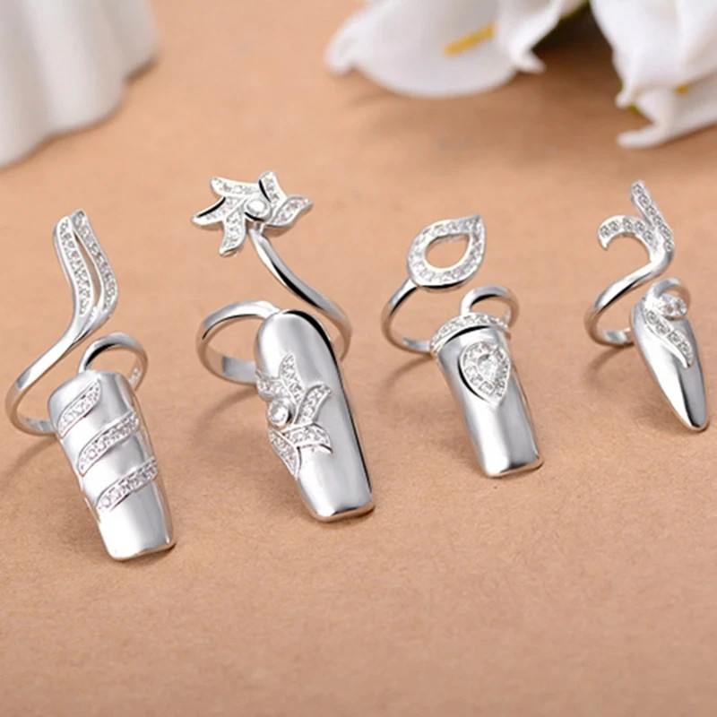 4 Pcs Open End Knuckle Rings for Women Nail Rings Fashion Jewelry