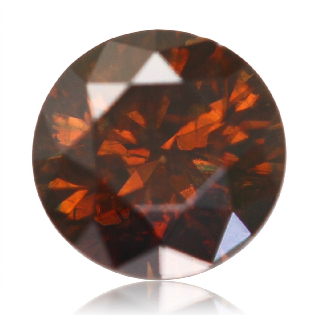 0.51 Carat Fancy Vivid Brown Round Brilliant Natural MINED Loose Diamond 5.17mm
