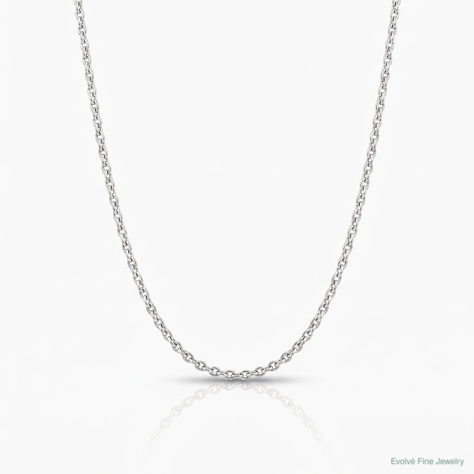 14K White Gold 1.4mm Forzantine Cable Chain Necklace 16″-24″