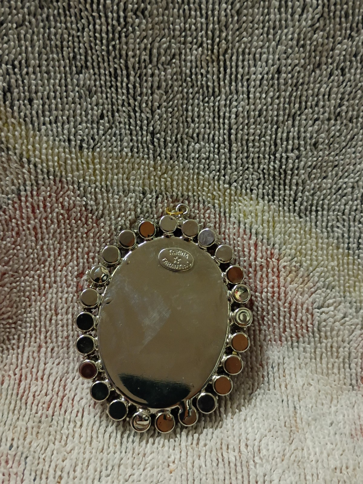 Tarina Tarantino Pink & Purple Crystals Cameo Pendant