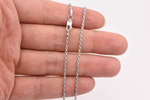 1MM Solid 925 Sterling Silver Italian DIAMOND CUT ROPE CHAIN Necklace Italy