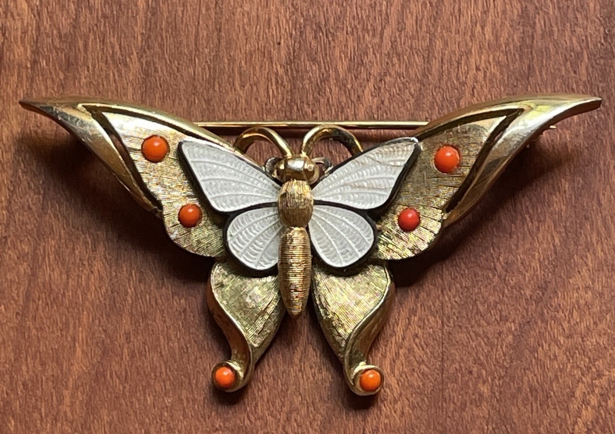 Stunning Vintage 1965 Signed Marcel Boucher Butterfly Brooch Pin (Design #9155P)