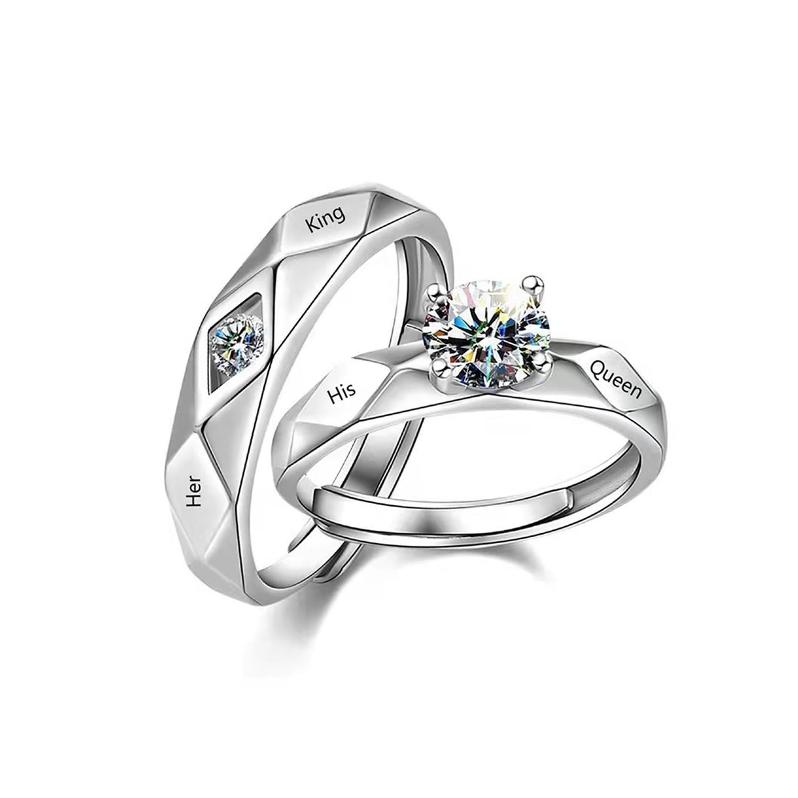 Matching Rings for Couples Promise Rings for Him & Her Engagement Wedding Rin…