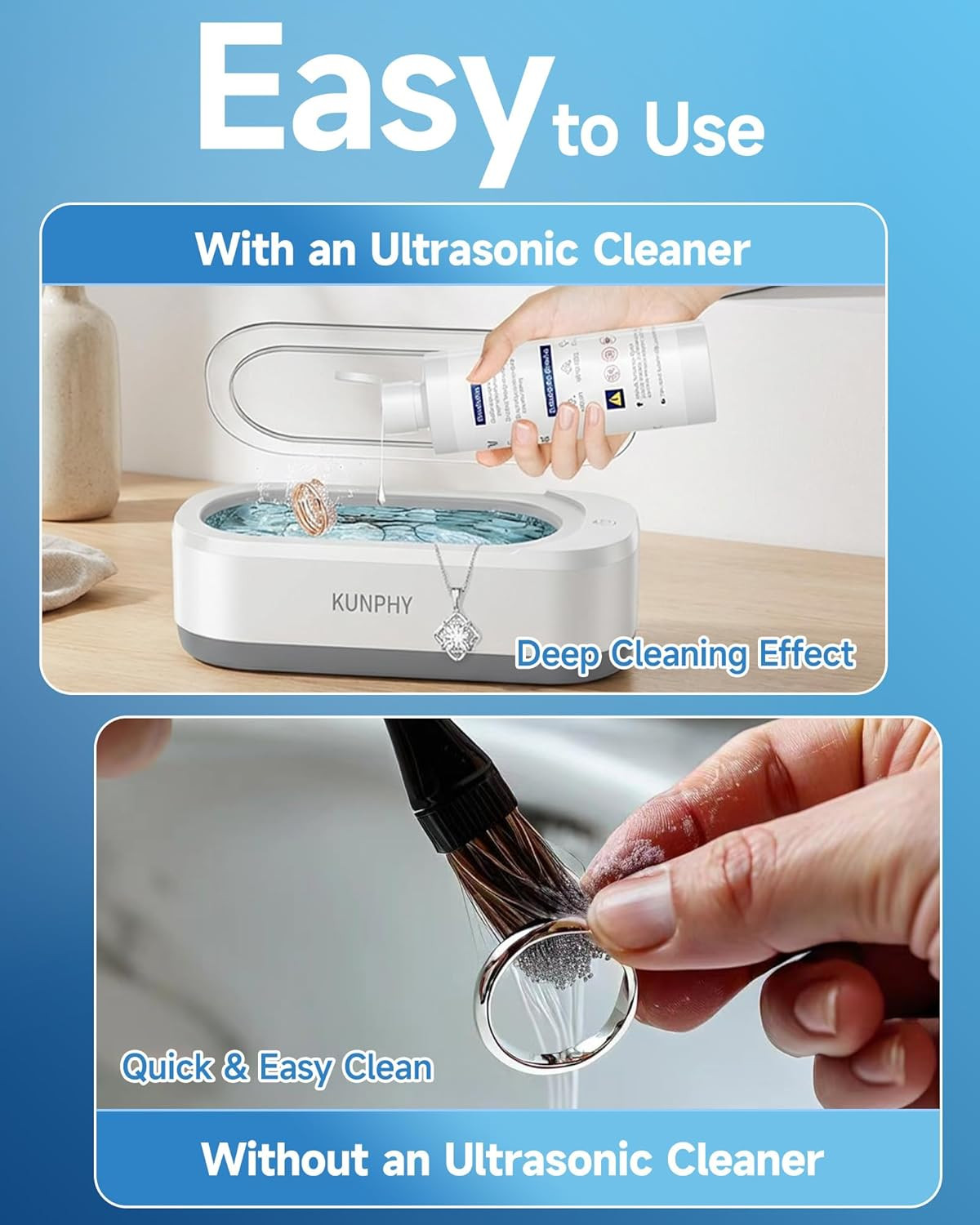 Jewelry Cleaner Solution -Ultrasonic Cleaner Solution for Gold, Silver, Platinum