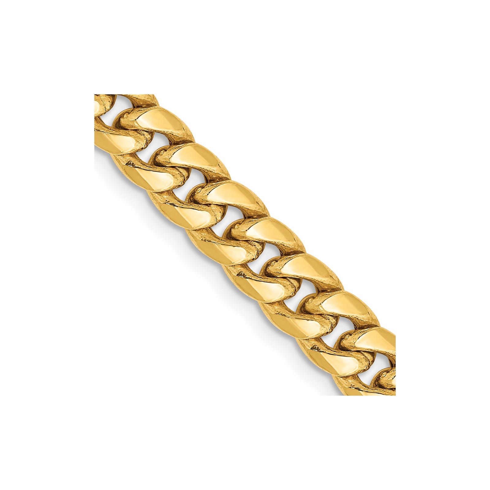 14K Yellow Gold 3.5-15mm Cuban Chain Necklace 7-30 Inch Mens Womens