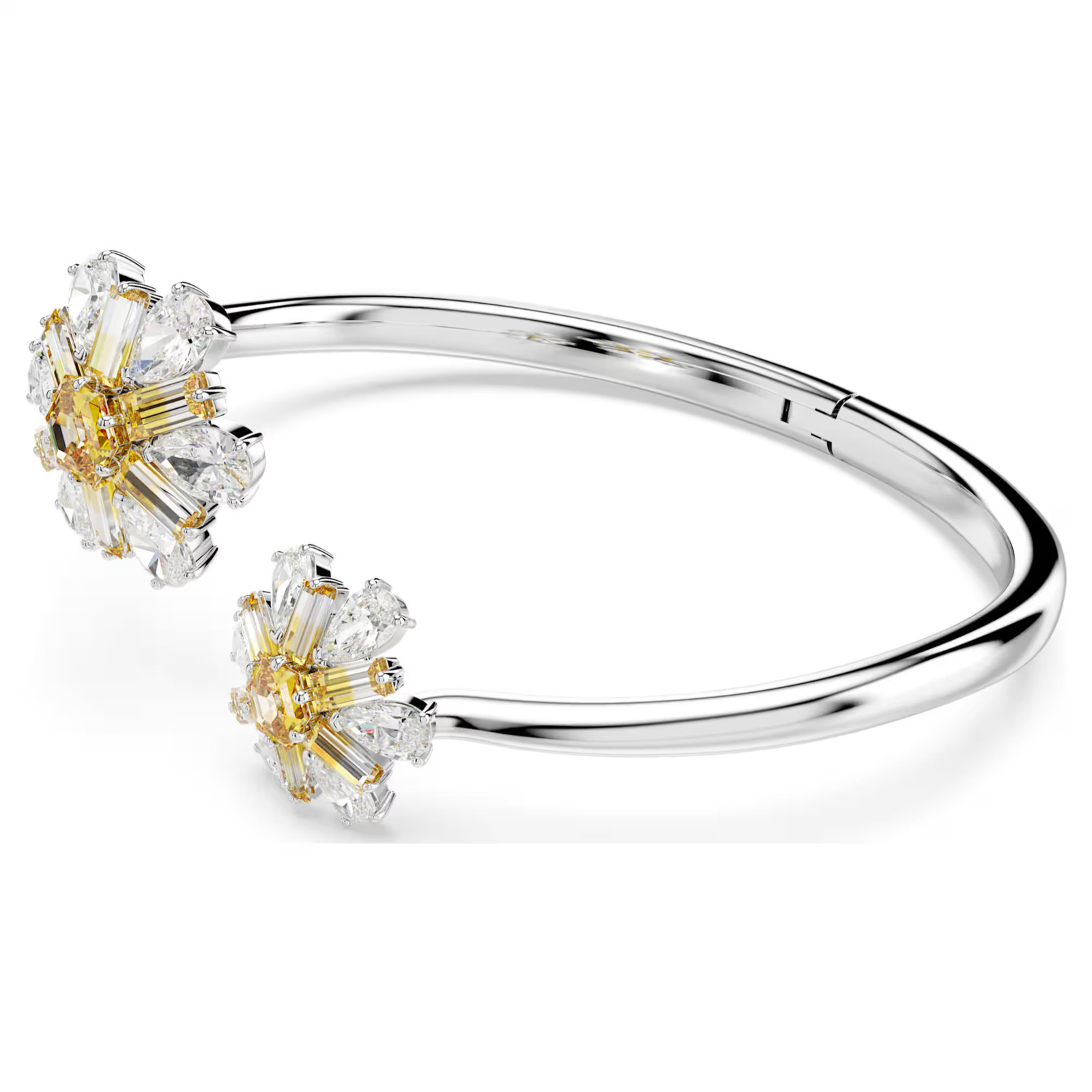 Idyllia Yellow Rhodium Plated Bangle Flower New