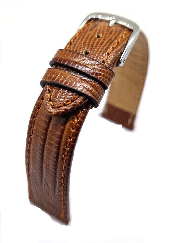 Teju Lizard Black Calf Strap Braun Blue 16 – 20mm Made in Germany / 34