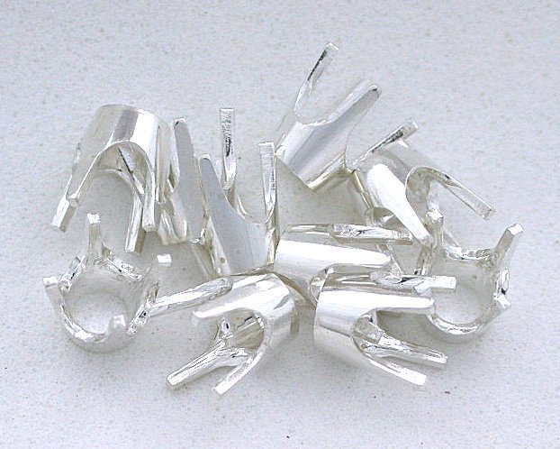 TWO 5mm Round Die Struck Pure .925 Sterling Silver Head Finding Mounting EBS6969