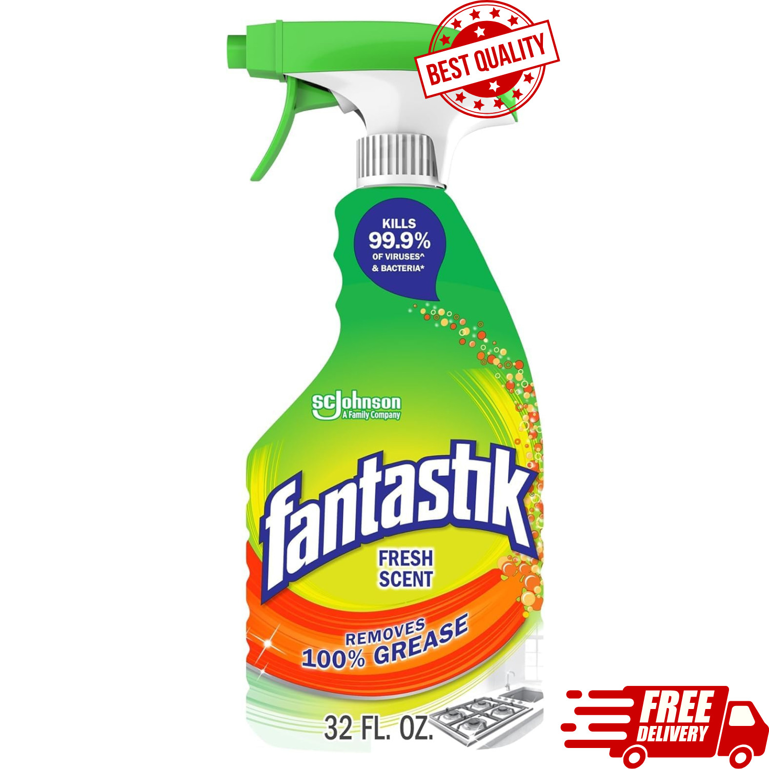 Fantastik All Purpose Cleaner, Multipurpose 32 Fl Oz (Pack of 1), White