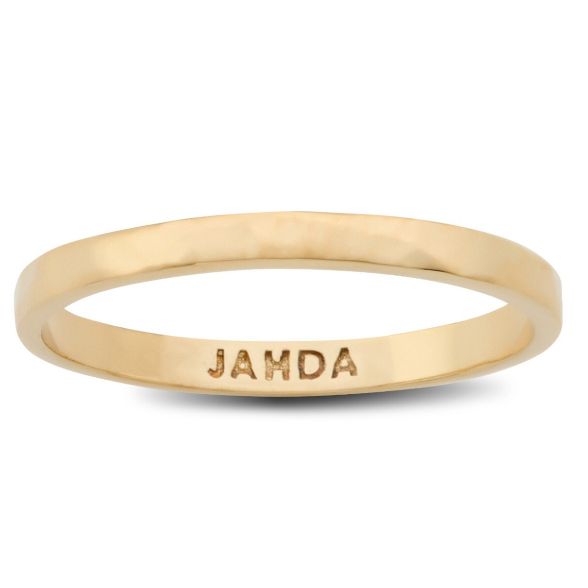 Solid 14K Yellow Gold Hammered Ring 2mm Size 1–15 Thin Gold Ring Midi Stack Band