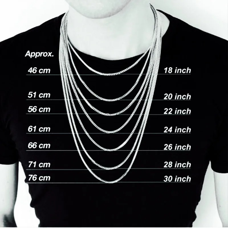 925 Sterling Silver Plated Cuban Link Chain Necklace for Men – 6MM, 8MM, 10MM Hi