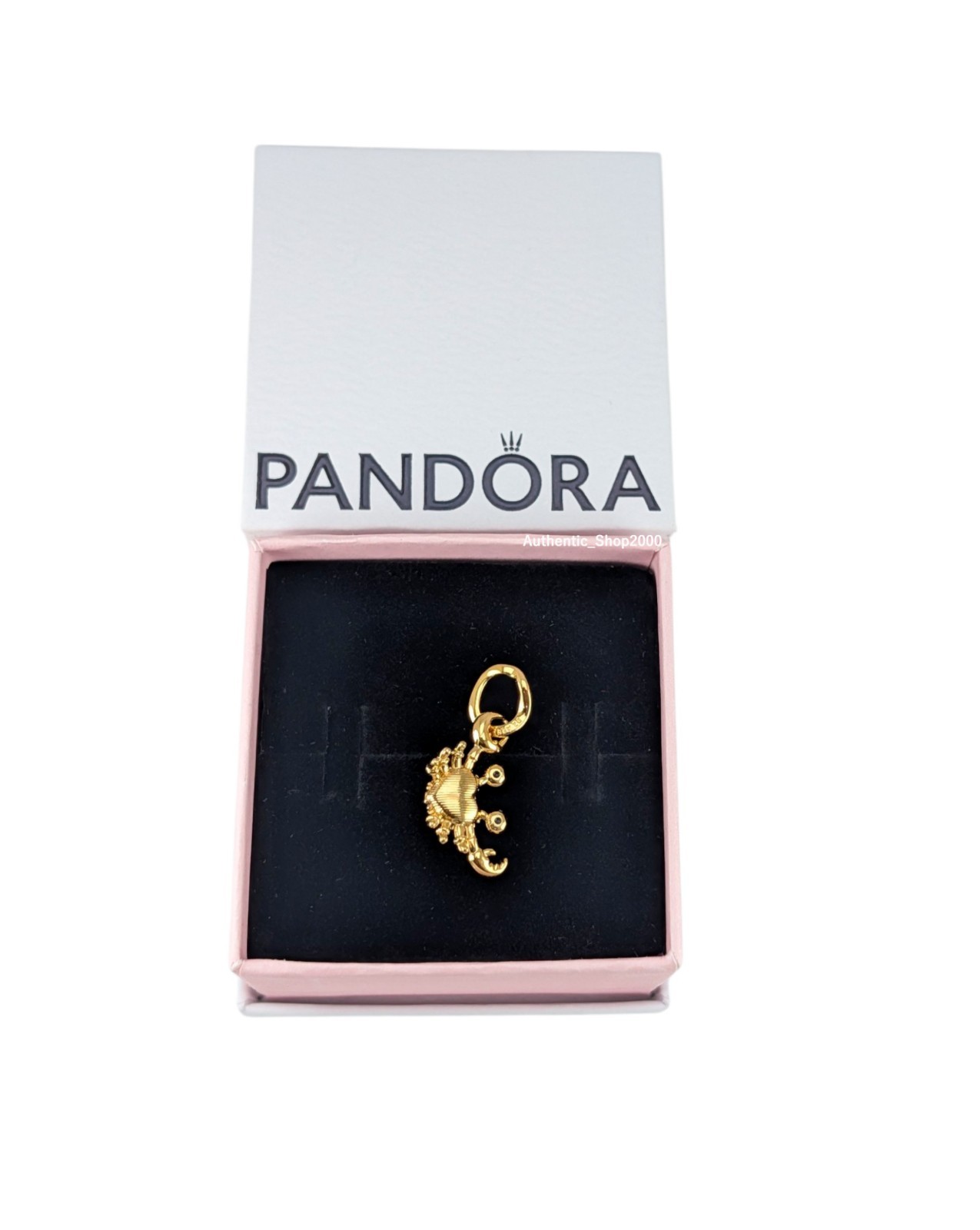 New 100% Authentic PANDORA 14k Gold Plated Blue Crab Dangle Charm 764684C01