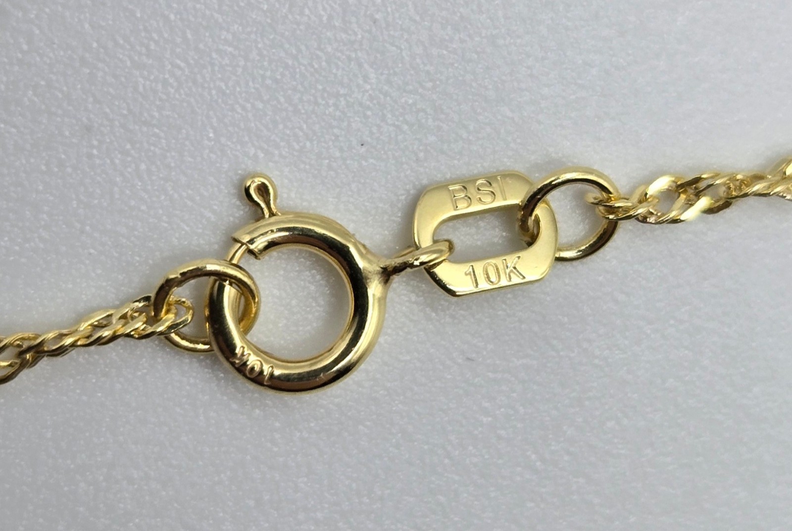 New Solid 10k Yellow Gold TWISTED SINGAPORE Necklace 18inch, 1.3mm, Italy