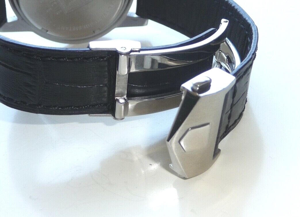 Genuine Leather Band strap with Deployment Clasp for Tag Heuer Monaco Carrera