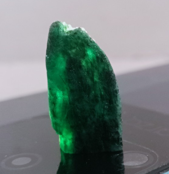Natural Zambian Emerald Rough Stick, Emerald Rough Stick For Pendant Size 22mm.