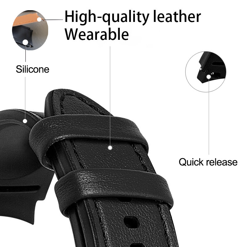 Leather Band Silicone Strap For Samsung Galaxy Watch 4 5 6 7 40/44 Classic 47/43