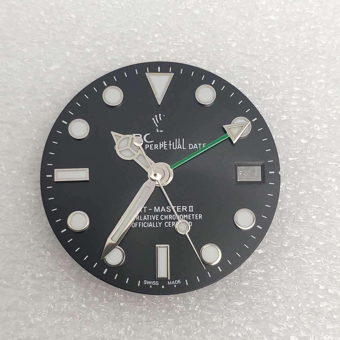 28.5mm GMT Watch Dial Ice Blue Luminous for NH34 Movement Watch Parts