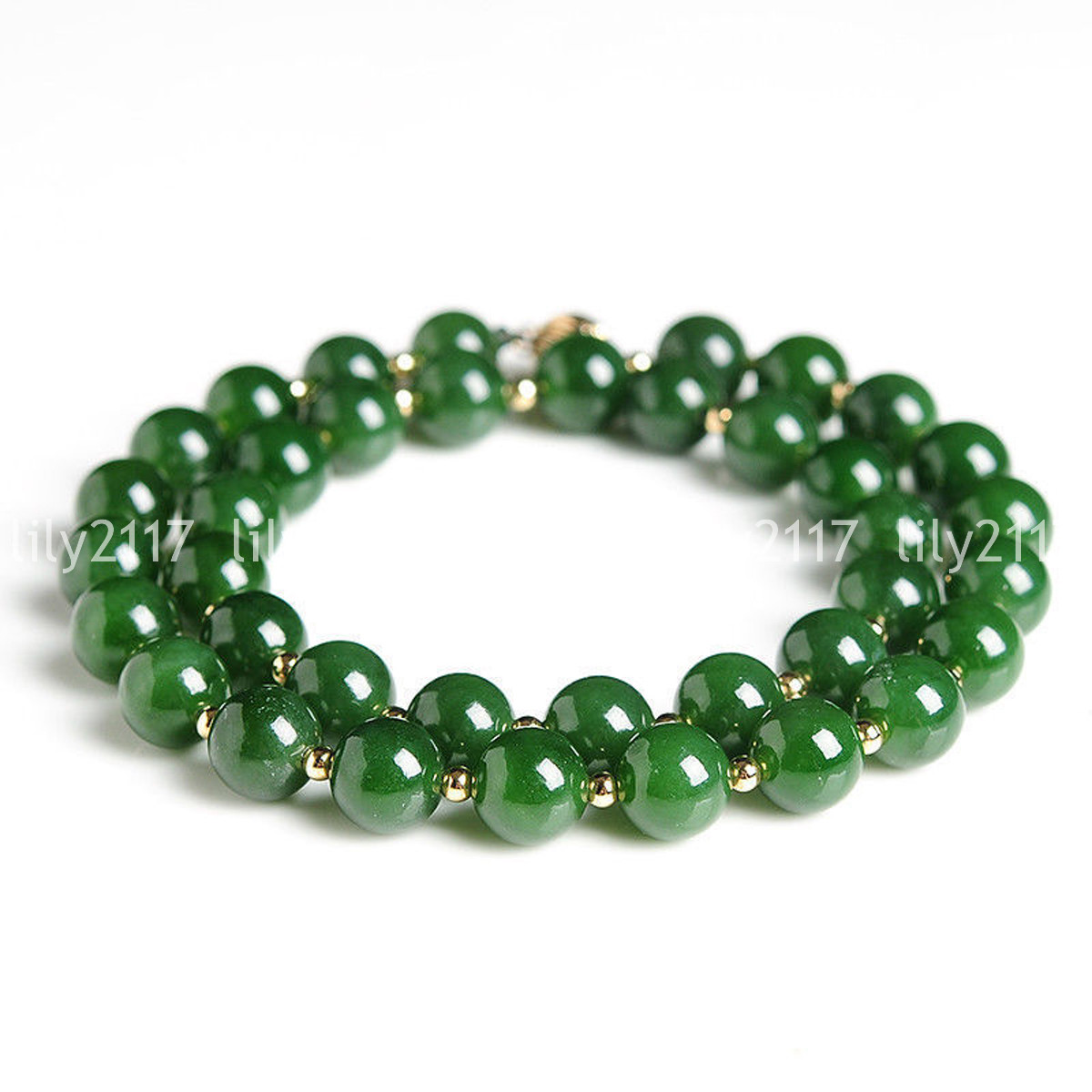 Beautiful Natural 8mm Green Jade Round Gemstone Beads Necklaces 16-36inches AAA