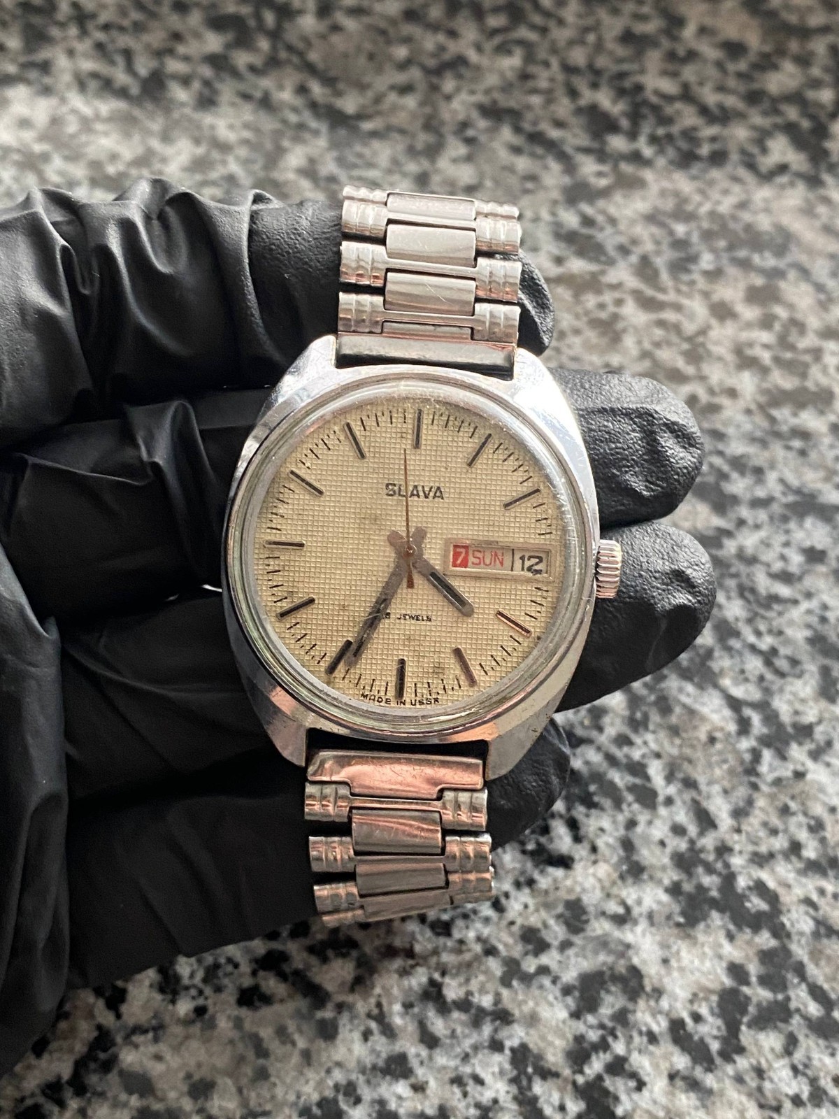 Vintage Slava Watch mechanical Original Mens Soviet Wristwach Rare USSR