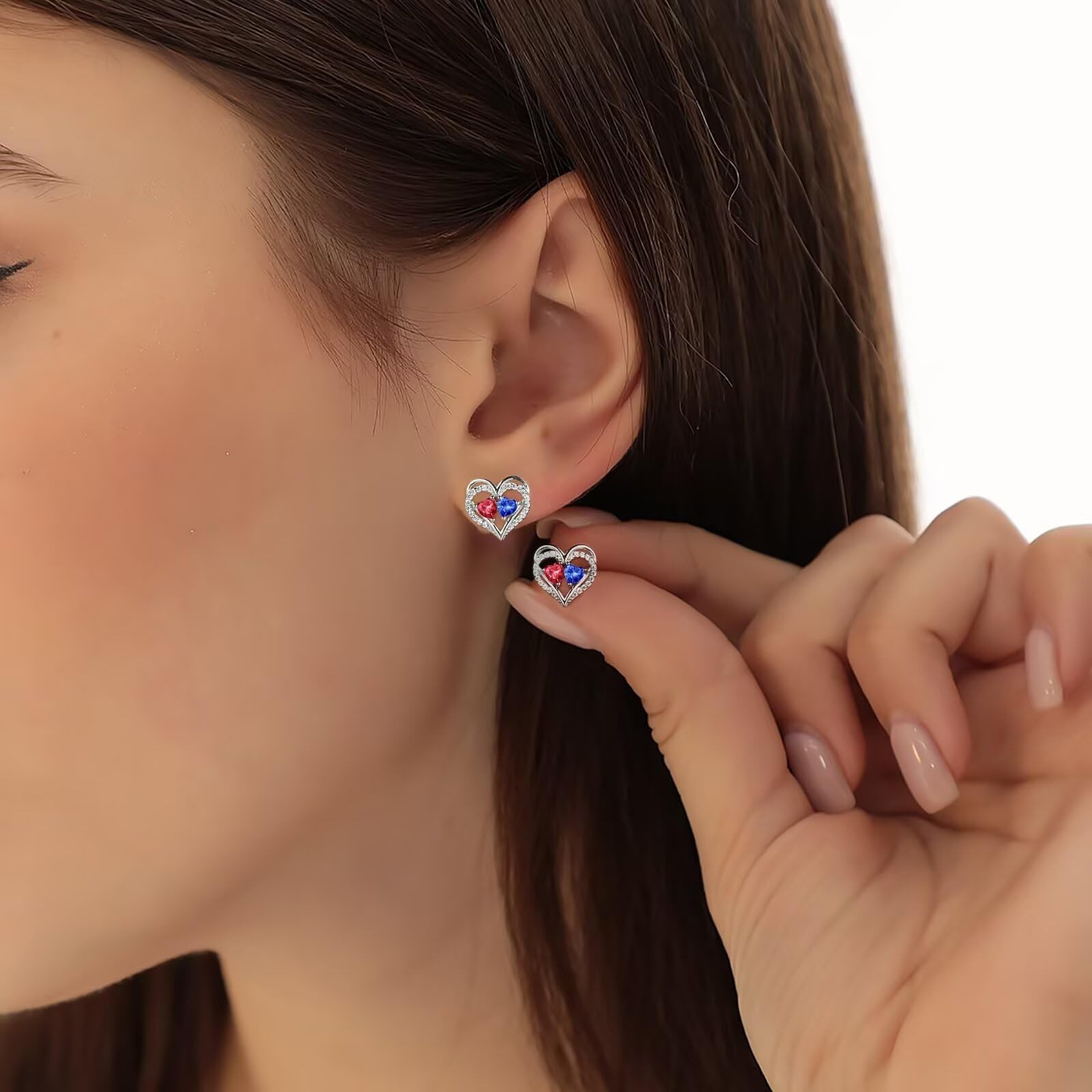 925 Sterling Silver Birthstone Earrings – Perfect Anniversary & Birthday Gifts f